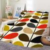 Art Modern Pattern Leaves Fashion Home Flannel Warm Comfort Soft Plush Blanket For Sofa Living Room Office Bedroom Travel Gift
