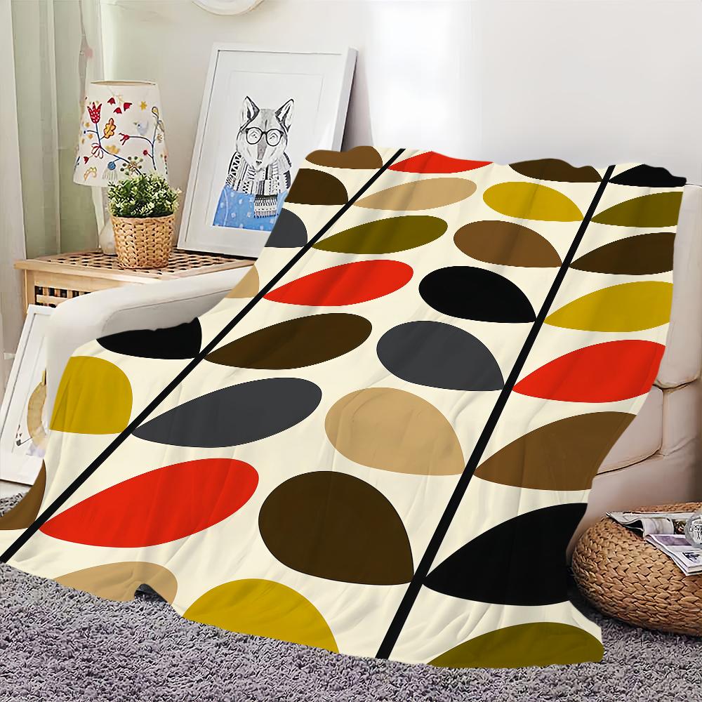 Art Modern Pattern Leaves Fashion Home Flannel Warm Comfort Soft Plush Blanket For Sofa Living Room Office Bedroom Travel Gift