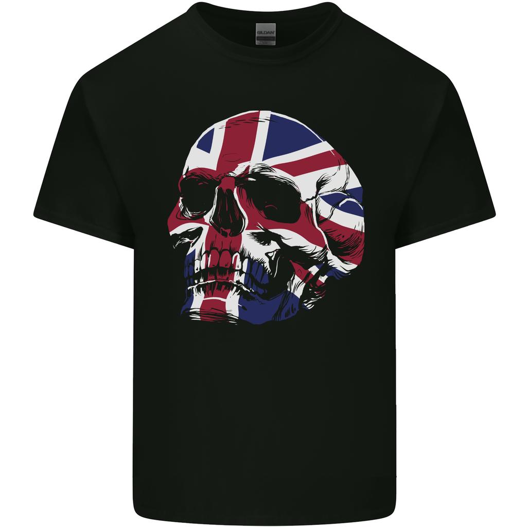 Union Jack Skull Unisexs Light Cotton TShirt