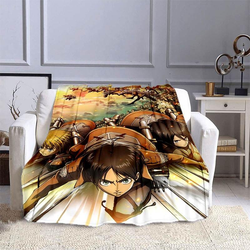 Attack On Titan Wings of Liberty Anime Blanket Soft Cozy Blanket Flannel Blanket Kids Blanket Home Travel Blanket Gift