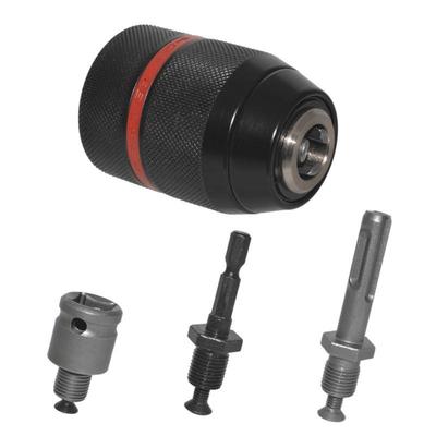 Portabrocas de Llave Eléctrica de Tres Mordazas Totalmente Metálico con Raya Roja de 1.5-13 mm con Vástago Hexagonal y SDS.