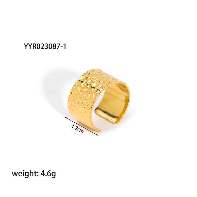 18K Gold-Plated Adjustable Stainless Steel Ring for Women - Simple, Trendy Jewelry Design