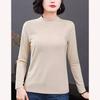Sping Autumn Rhinestone Mock Neck Long Sleeve Top Soft Stretchy Base Layer for Casual
