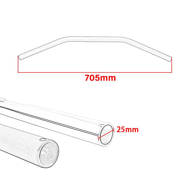 Aluminum Motorcycle 25mm 1" Classic Handlebar Chrome Black Retro Drag Handle Z Bar For Harley Softail Sportster XL883 1200