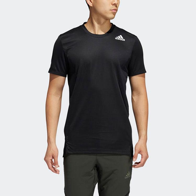 Adidas Solid Color Training Sports Short Sleeve T-Shirt Men Tops Black GL7305