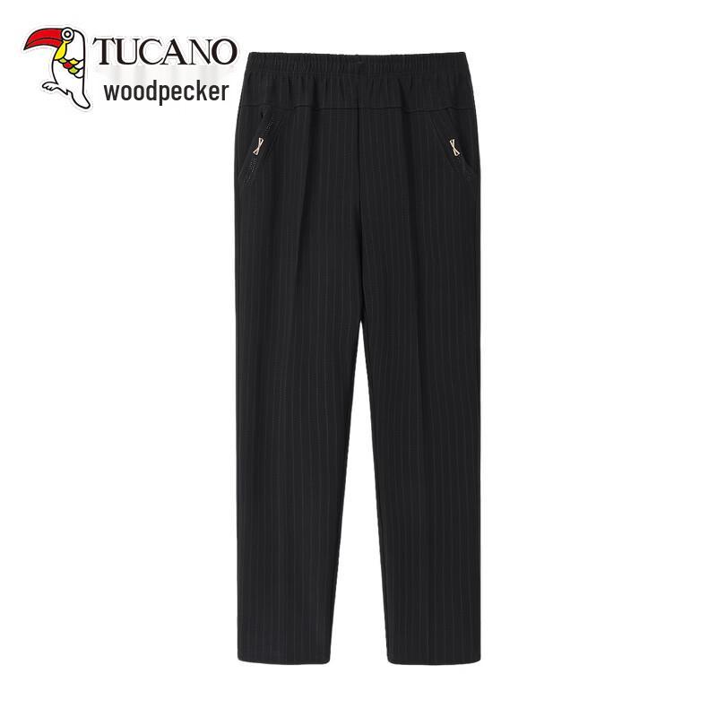 TUCANO Women's Elastic Waist Straight-Leg Trousers for Seniors