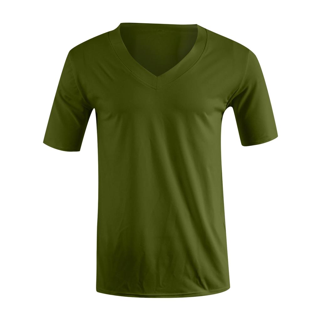 Men's Slim Fit V-Neck Short Sleeve T-Shirt Soft Cotton Casual Tee for Everyday Comfort and Style Red