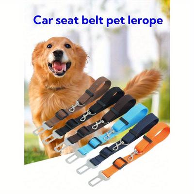 1pc Pet Dog Outdoor Travel Car Safety Harness Leash, Retractable Adjustable Pet Car Seat Belt Lead For Dogs