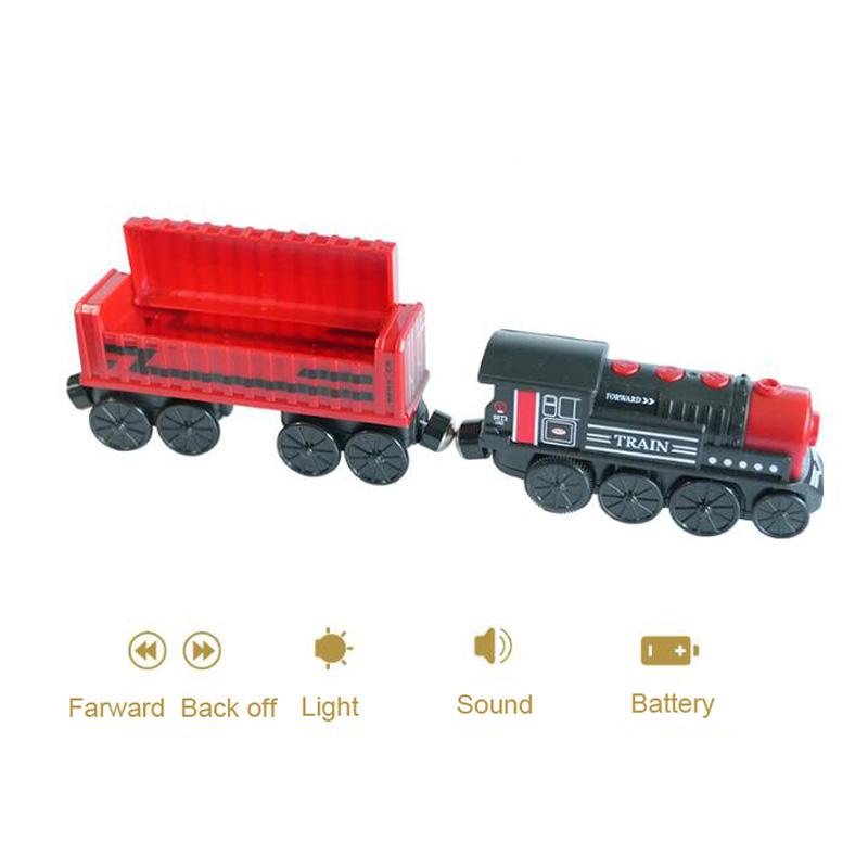 Battery Operated Electric Train Set Magnetic Locomotive for Wooden Tracks