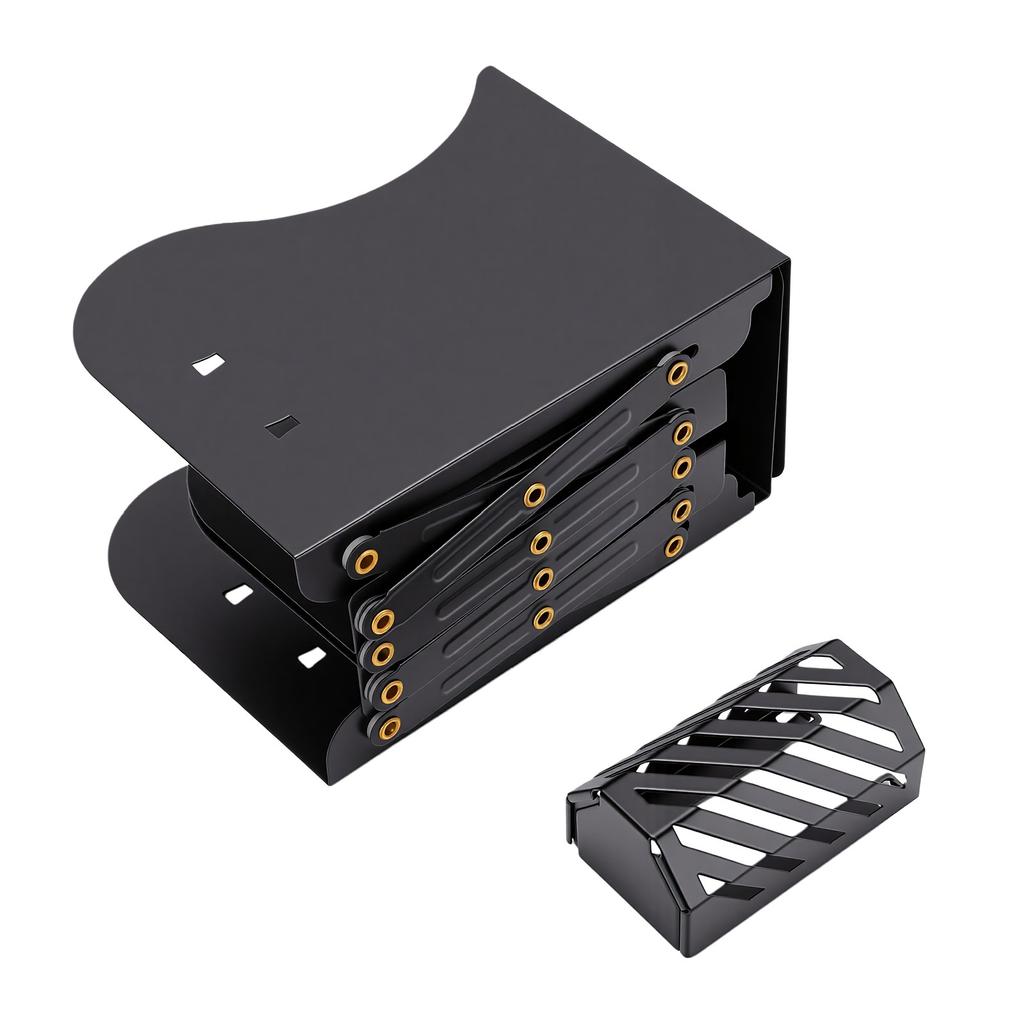 Adjustable Bookend Sturdy Metal Expandable Book End with Pen Holder for Magazines DVDs Albums