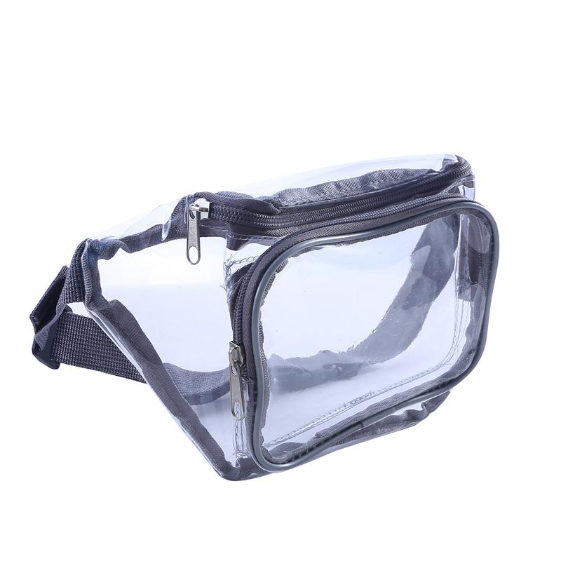 Women Pvc Waist Belt Bag Fanny Pack Hip Bum Bag Clear Transparent Chest Pouch Bag Beach Travel Banana Hip Zipper Running Bag