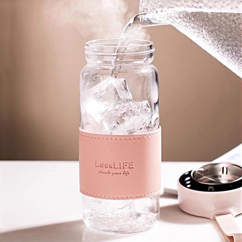 Jiwu Forest Portable Glass Water Bottle with Tea Infuser