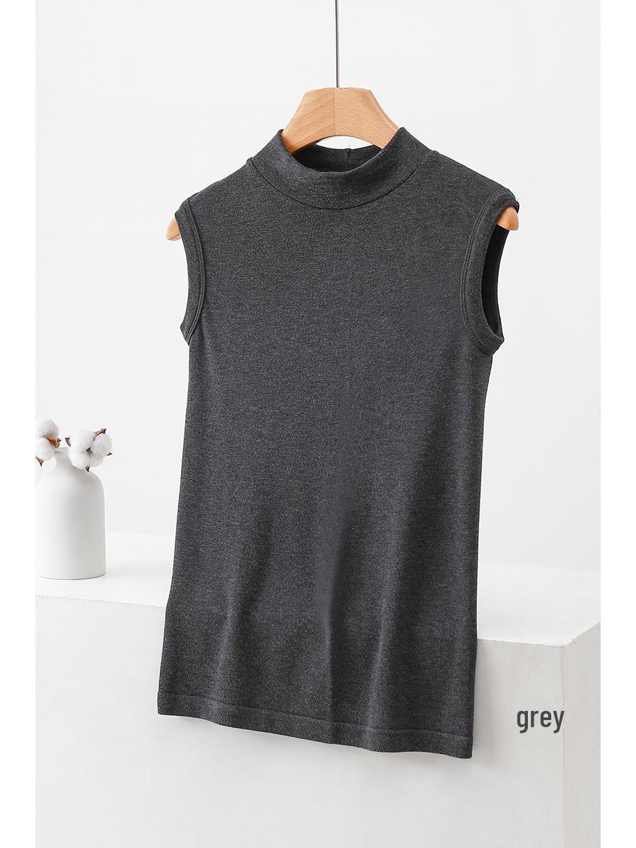 

Женский бесшовный шелковый полуводолазный жилет Toyobo, теплый - зимнее поступление One size (recommended 90-140 catties) серый