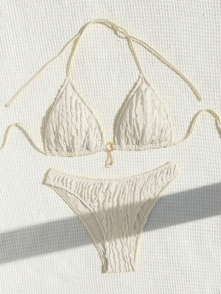 Sexy Bikini Sets Tweedelig Dames Badpak Gerimpelde Halter Nek Bikini 2026 Dames Badkleding voor Vrouw Strandkleding Badpak