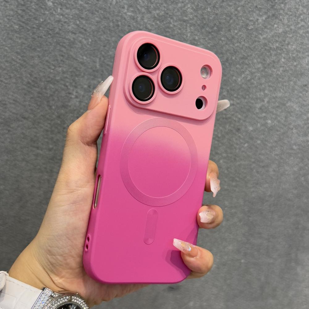 Luxury Gradient Soft TPU Case For iPhone 17 Air 16E 16 15 14 13 12 11 Pro Max 17Pro iPhone17 Magnetic Wireless Charge Full Cover