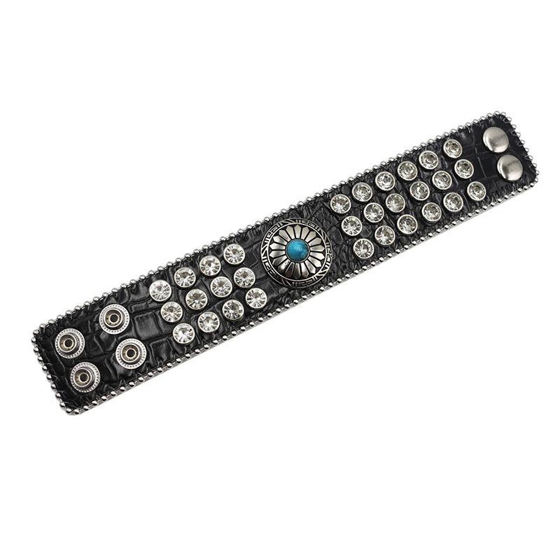 Fashion Luxury Rhinestone Bracelet Jewelry Design Diamond PU Leather Hand Jewelry