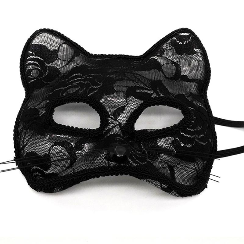 Cats Lace Mask Cosplay Mask Half Face Sexy Fox Face Mask Night Club Shows Dance Role Playing Prop  Lace Mask Masquera