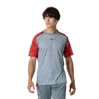 Soccer Field Short Slim Lead Size L Shirt, Sleeve, Moisture-Wicking, Quick-Drying, Fit, Unisex, Gray, (P2MAB041)