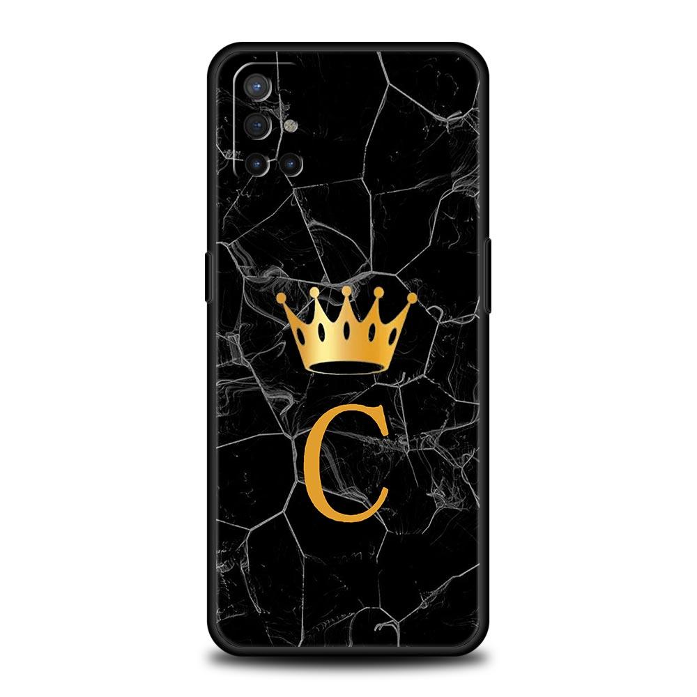 Crown Letter A To Z Phone Case For OnePlus 15 13 12 11 10 Pro 13T 13R 12R 9 8T 8 7 7T 9R Nord 2T CE 2 3 4 5G Soft Cover