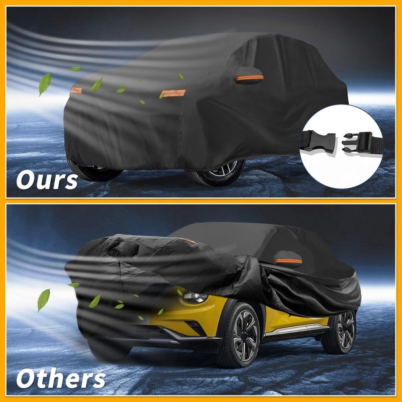 Motoforti All-Weather Waterproof Car Cover - UV-Resistant Outdoor Full Exterior Protection for Nissan Juke 210D-PU Black