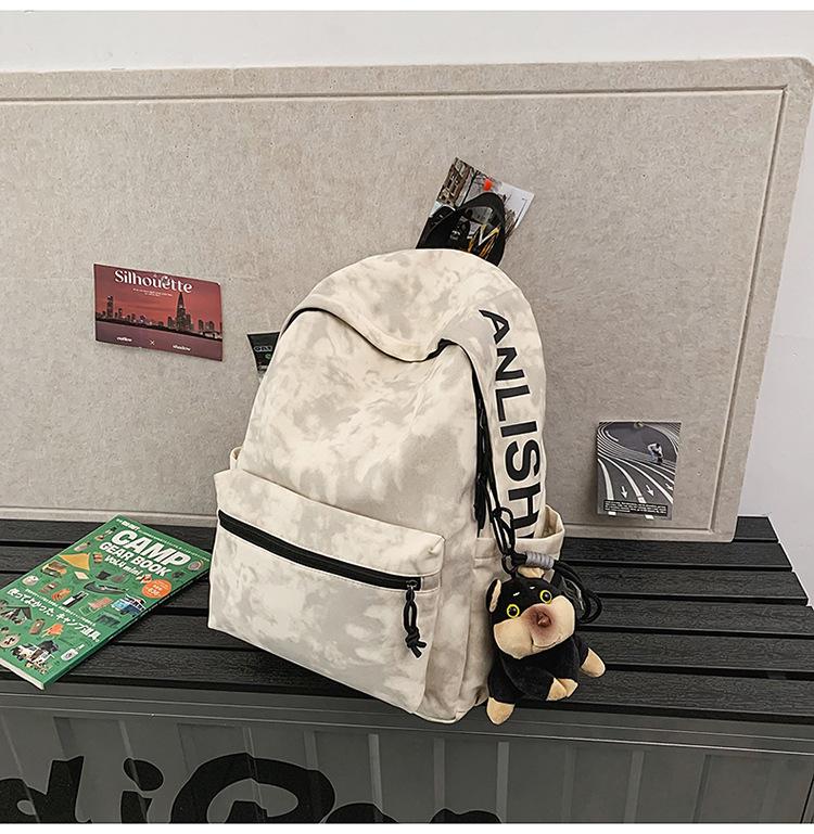 School Bag American Retro Large-capacity Simple and Versatile Printing Casual and Light Going Out Back