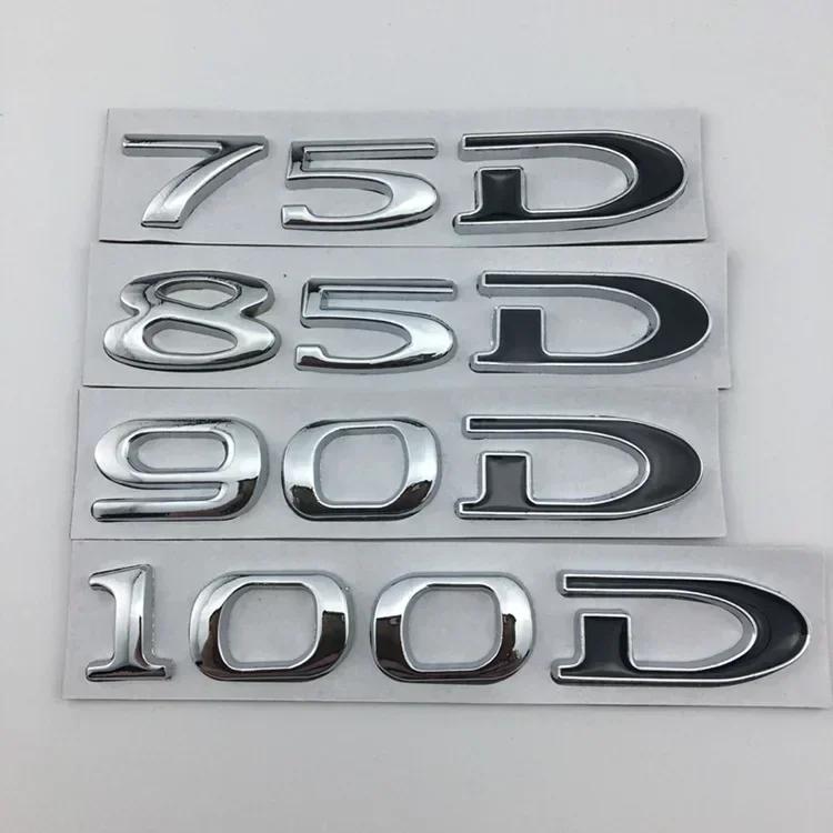 mghxj4 For Tesla MODEL 3 S X Y 75D 85D 90D 100D Rear Boot Trunk Tailgate Emblem Badge Sticker 3D Metal Car Styling Accessories