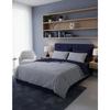 King Size Bedding Set - 1 Duvet Cover 240 X 220 Cm + 2 Pillowcases 60 X 60 Cm - 100% Reinforced Cotton - Dark Blue Stripes