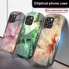 Golden Phoenix Unfolding For IPhone 16 Pro Max 16e 15 Pro 14 13 12 Mini 11 XS Max XR 7 8 Plu SE 22 Elliptical Glass Phone Case