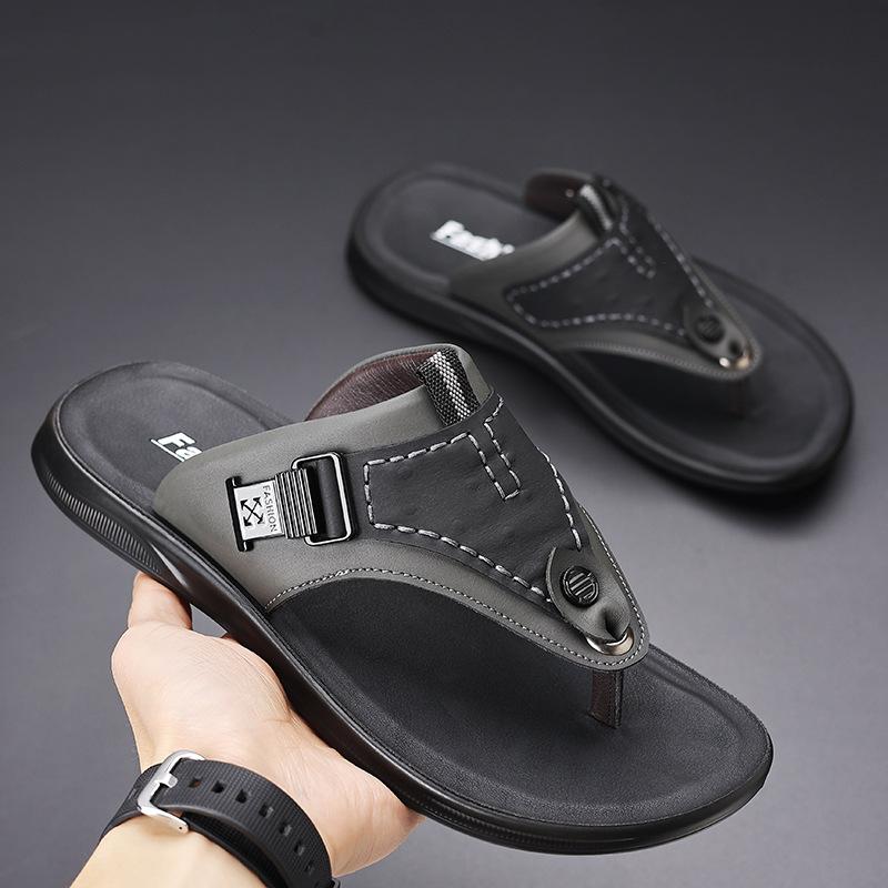 

Пляжная обувь мужская платформа модная нескользящая 2025 новые летние сандалии мужская трендовая обувь двойного назначения для улицы 2025 38 чёрный