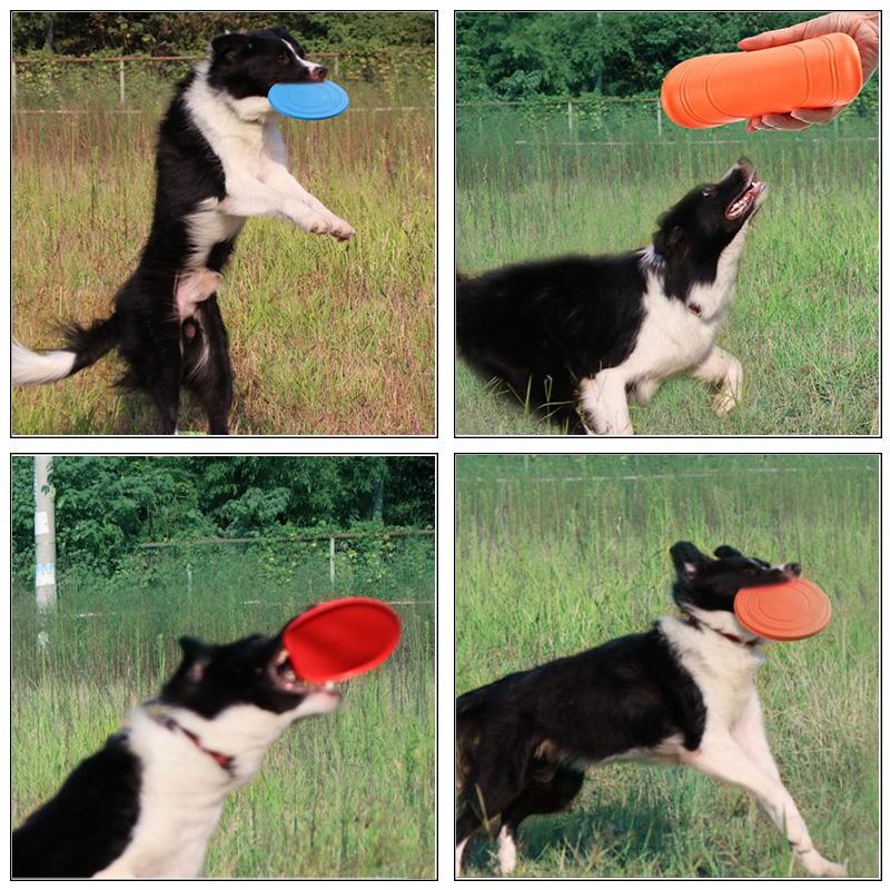 17.8cm Pet Resistant Bite Floating Toy Game Flying Discs Interactive Dog Supplies Dog Toys Pet Flying Discs Puppy Training Toy