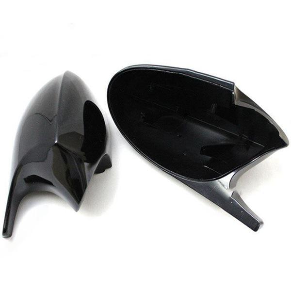 1 Pair Bright Black ABS Rearview Horn for BMW E90/E92 None