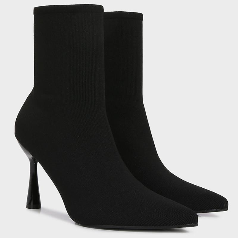 Designer Stretch Ankle Boots Women Sexy Pointy Toe Thin High Heel Boots for Women Comfort Warm Elegant Winter Boots Botas Mujer