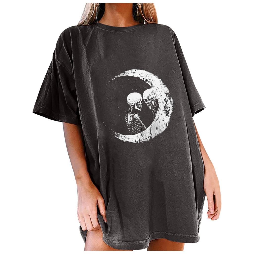 Women's Vintage Drop Sleeves Printed Pattern Casual Short Sleeve Tops Blouse