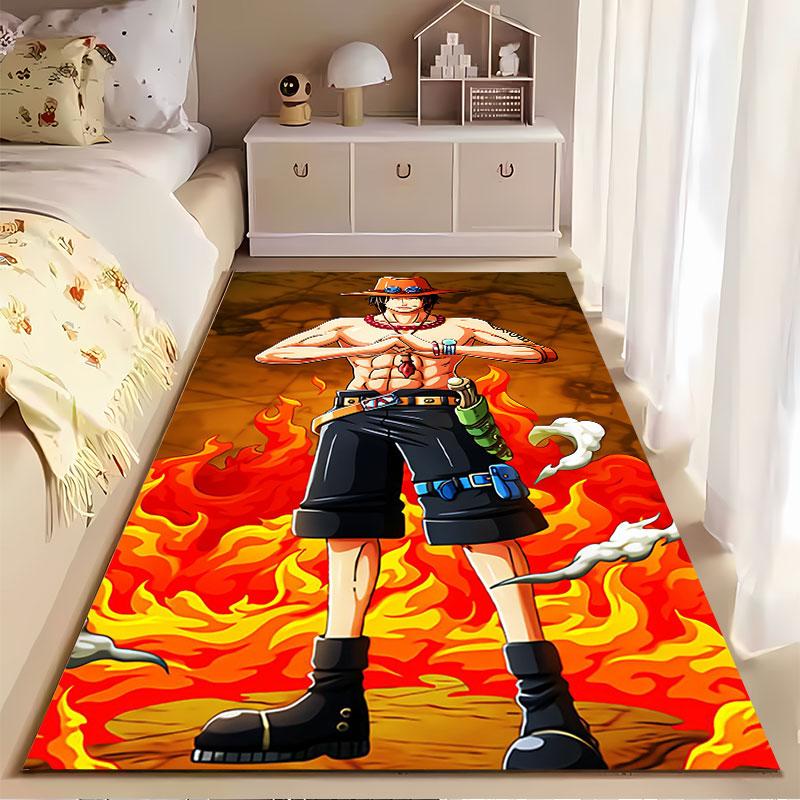 Fire Theme Anime Character Rug suitable as a non-slip mat for the living room or bedroom sofa