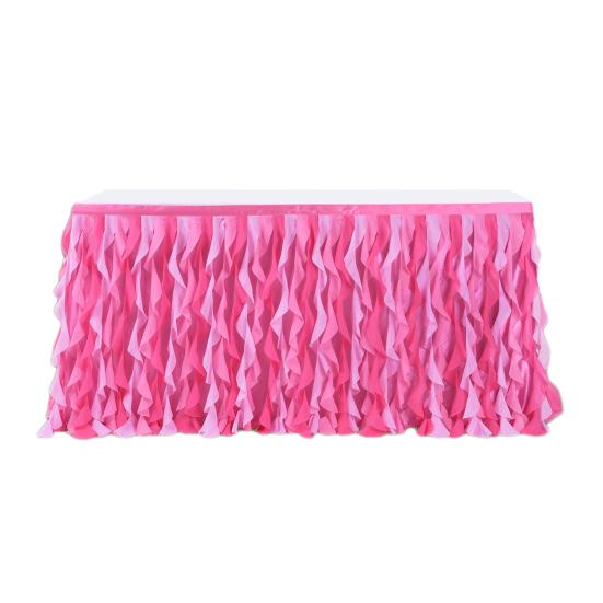 Curly Willow Table Skirt for Rectangle Round Tables 6ft Ruffle Tutu Table Cloth Reusable Table Skirt for Baby Shower Birthday Party Candy Cake Tables