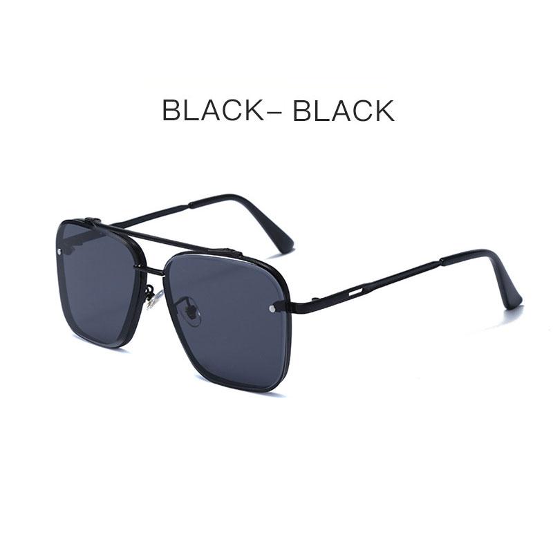 Neue Mode Quadratische Sonnenbrille Herren Luxusmarke Designer Metall Sonnenbrille Vintage Pilot Brille