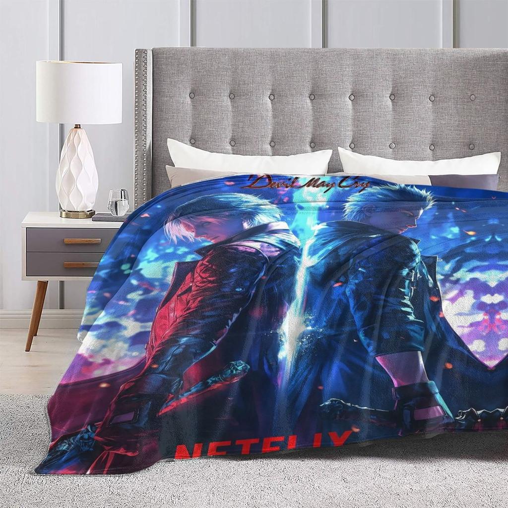 D-Devil May Cry DMC Game Gamer Blanket Soft Warm Flannel Throw Blanket Plush for Bed Living room Picnic Travel Home Couch