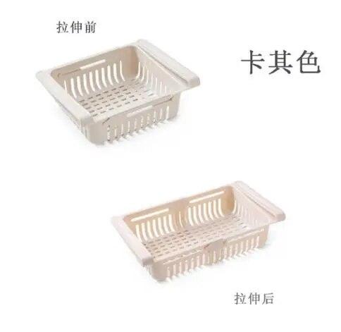 Multi Functional Refrigerator Storage Basket, Retractable Refrigerator Partition Storage Rack, Kitchen Drain