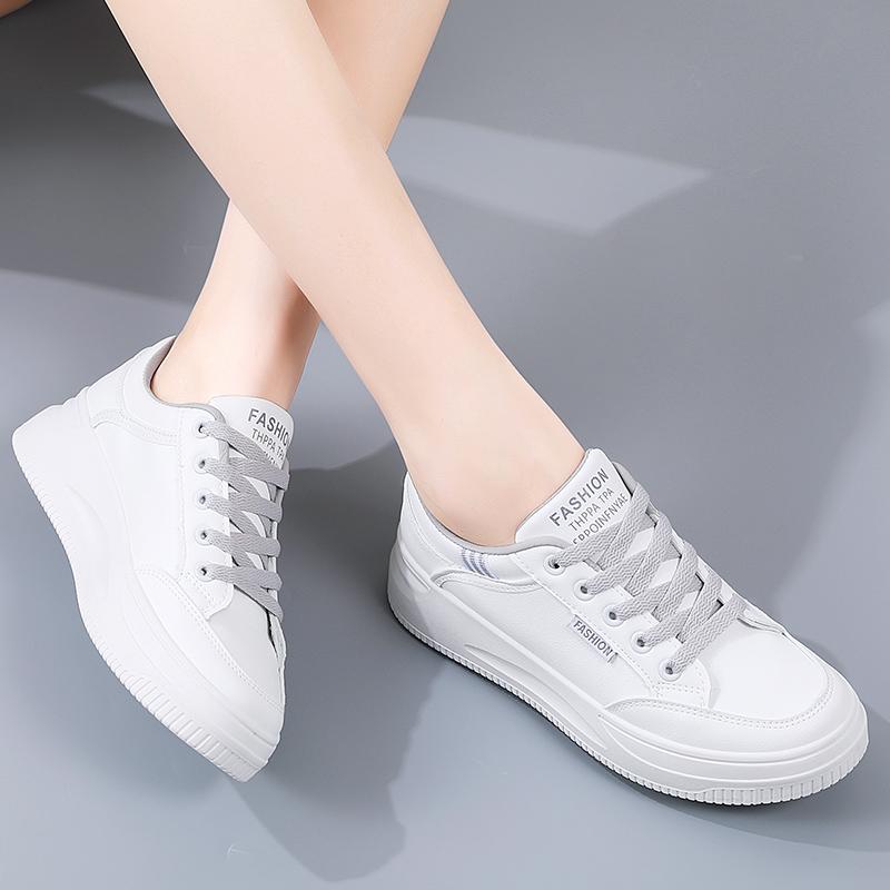 Fashion Women Shoes Explosion Thick Soled Leather Small White Shoes Woman Trendy Shoes with Fashion Board Shoes Street Casual Shoes
