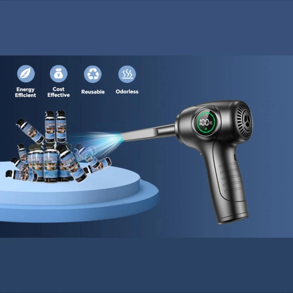 Industrial blower Handheld Rechargeable Vacuum Cleaner and Home Portable Dual Purpose Hair Dryer Compressor Gun with LED Display