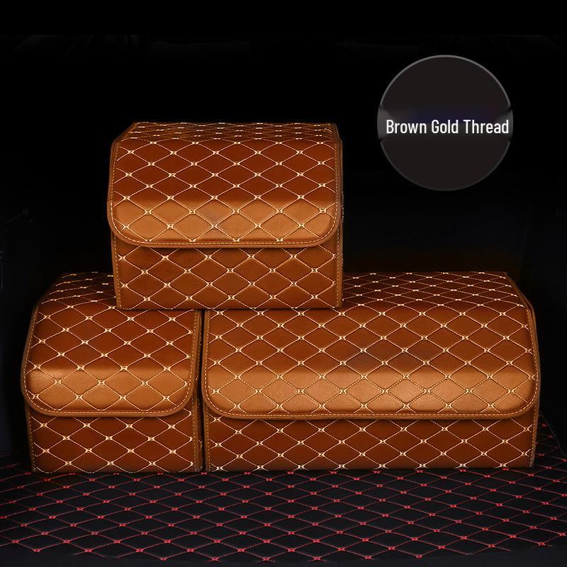 Składany organizer i pudełko do bagażnika samochodowego ze skóry