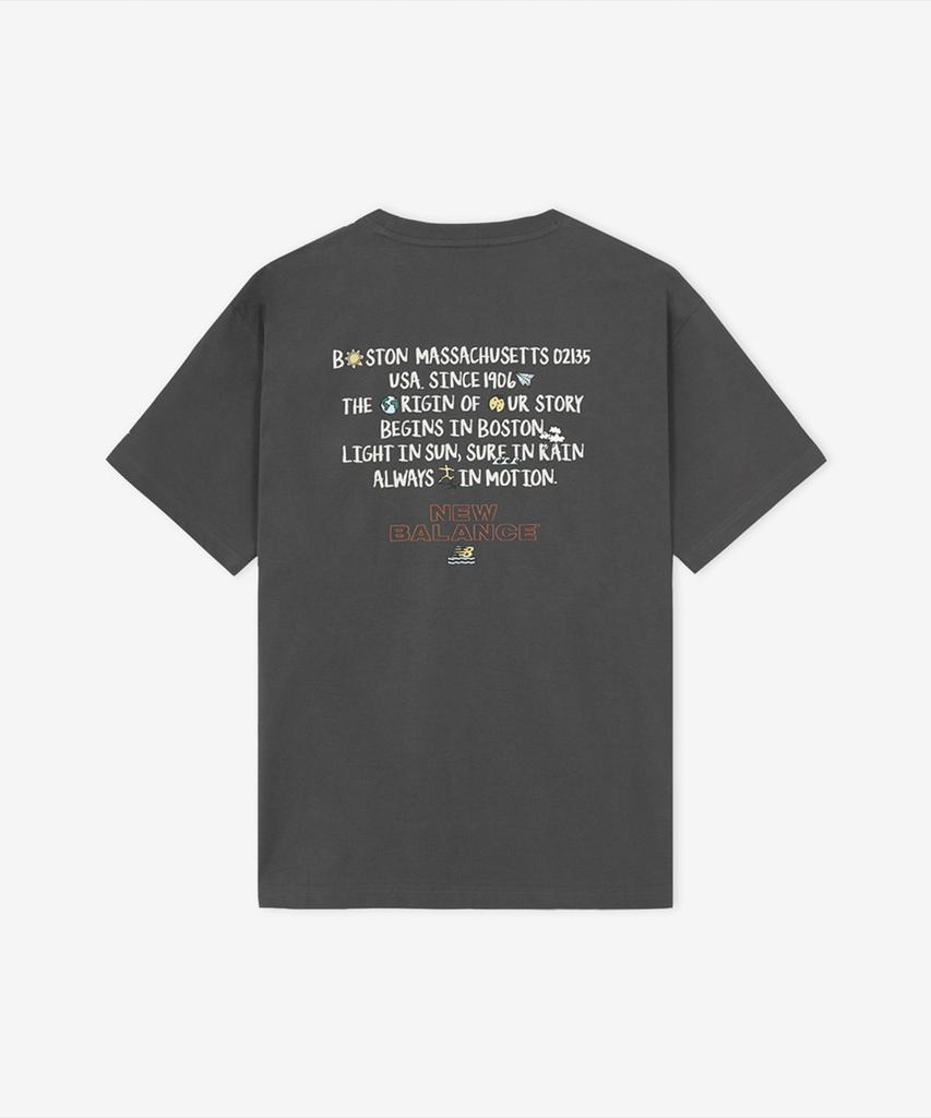 Nyuballanseu Nbneg31663 / Uni Sunny Rainy Lettering Short Sleeve T-Shirt (Charcoal)