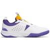 Li Ning Ace V Collection Cushioning Slip Resistant Abrasion Resistant Low Top Badminton Shoes Unisex White Purple AYTT001-4