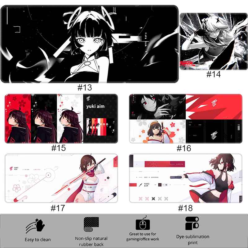 Anime Mask Girl Mouse Pad Yuki Aim Large Mouse Mat E-Sports Gamer Desk Pads Non-Slip Rubber Premium Mouse Pad XXL Keyboard Mats