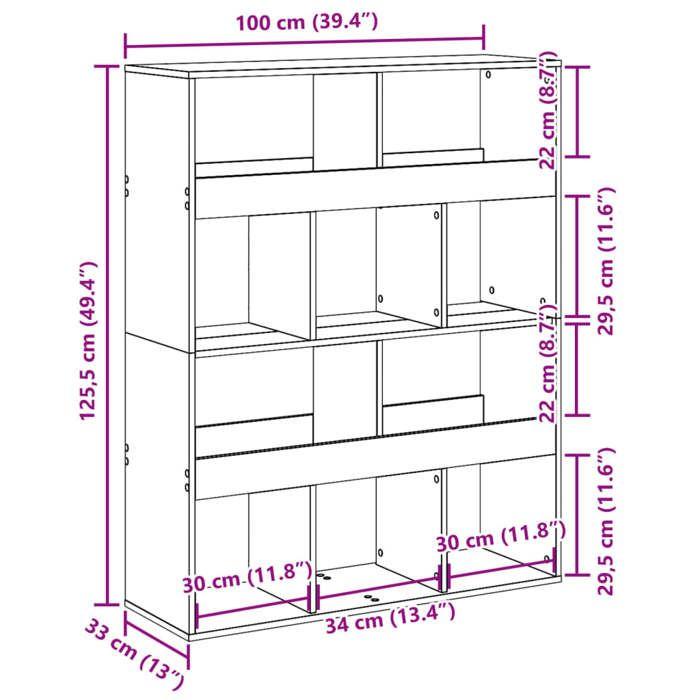 VidaXL Bibliothèque gris béton 100x33x125,5 cm bois d'ingénierie 3309360