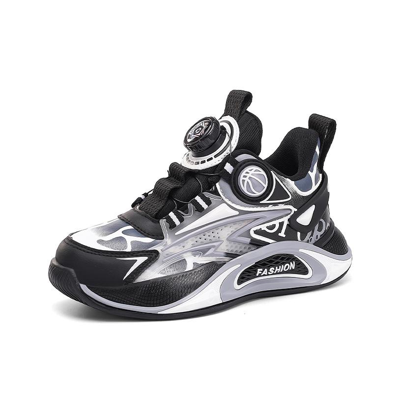 

2188 children s basketball shoes medium and high top rotating buckle sports shoes primary school students middle and older children s basketball boot 40