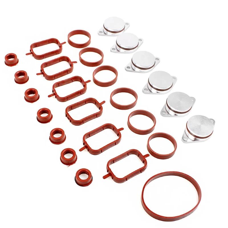 For BMW M57 E39 E60 E46 E38 E53 E83 E70 E71 E92 X3 X5 X6 Swirl Flap Blanks Plate & Intake Inlet Manifold Gasket Seal 22/33mm