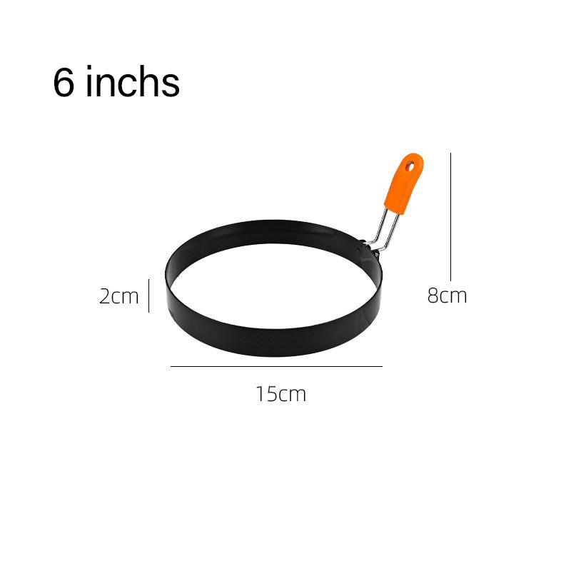 Stainless Steel Omelette Mold Professional Egg Ring Pancake Ring with Silicone Handle Oil Brush for Fried Eggs Omelets Muffins 2