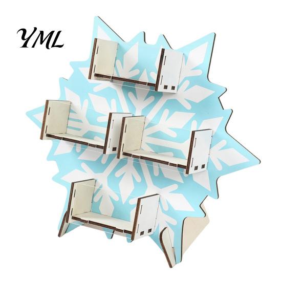Multi Layer Candy Storage Container Christmas Tree Wooden Display Stand, Acrylic Drawer Organizer for Clear Sweets Party Dessert Table, Holiday Treat