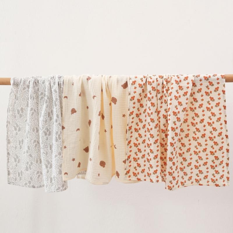 Baby Cotton Blanket with Multi-pattern Designs Soft Breathable Blanket Baby Swaddles Large 26x33inch for Boys & Girls